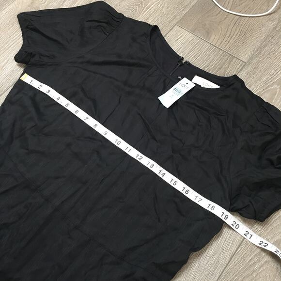 NWT Loft Tiered Flared Dress Short Sleeve Puff sleeve Size 12P - Picture 7 of 8